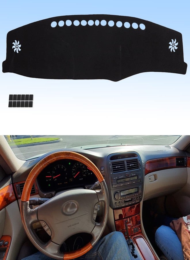 AUQDD Dashboard Cover Mat Fit for 2001 2002 2003 2004 2005 2006 Le-xus LS430, Black Flannel Dash Mat, Anti-Glare, Anti-Reflection, No Peculiar Smell - Only Fit for Left Hand Drive - Image 1